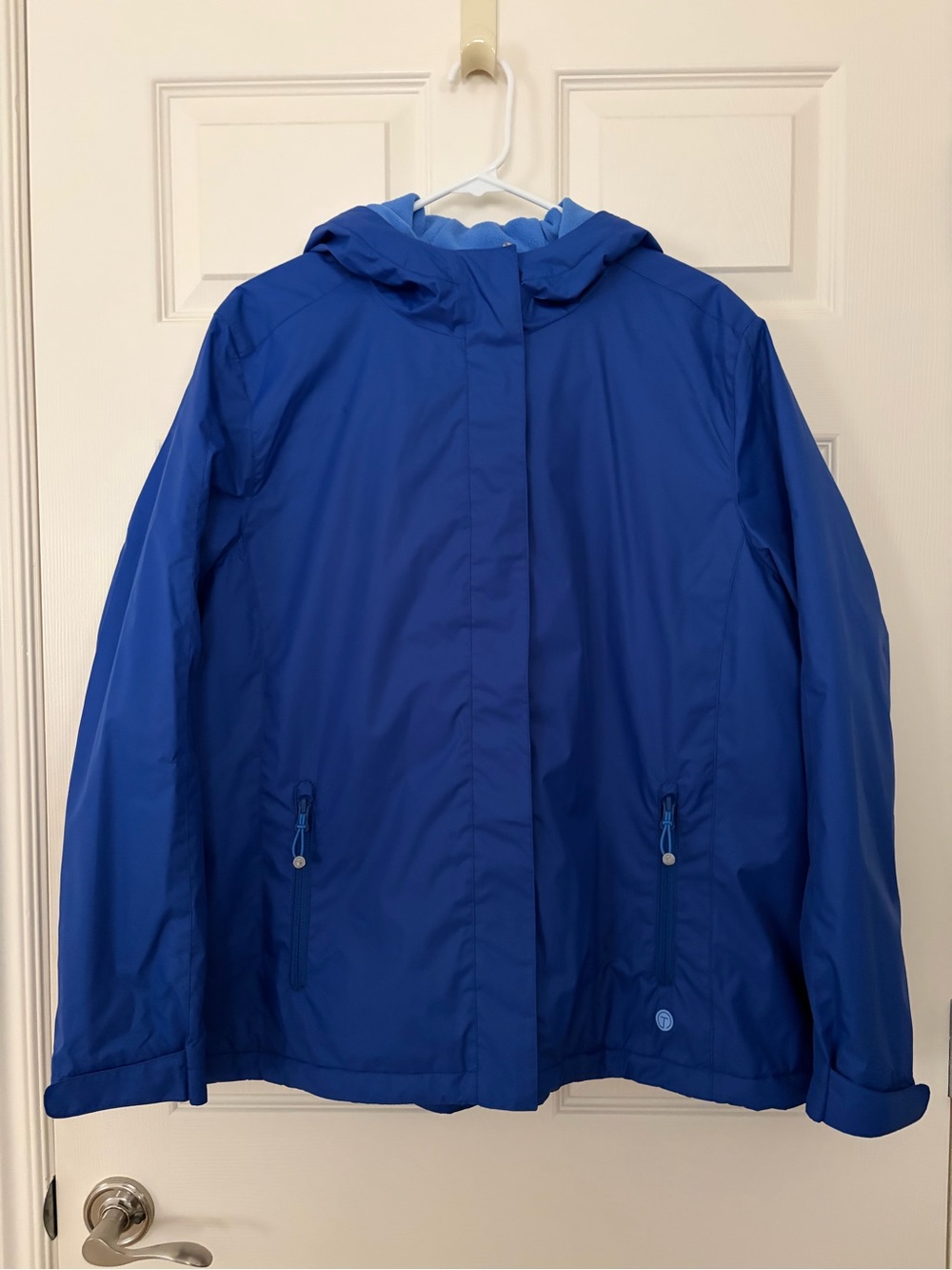 Talbots Women's Hooded Rain Jacket in Royal Blue